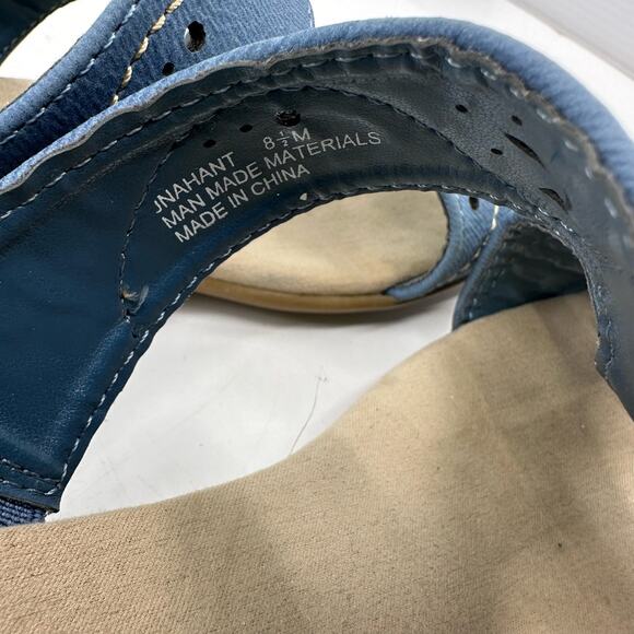 Jasmin Blue Cut-Out Sandal WMNS 8.5M Strappy Open Toe Slip-On JNAHANT Designer - Picture 7 of 10